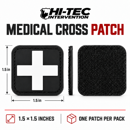Medical Cross PVC Patch – 1.5" × 1.5" | HT025-5 ACCESSORIES Hi-Tec Intervention