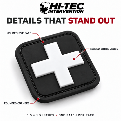 Medical Cross PVC Patch – 1.5" × 1.5" | HT025-5 ACCESSORIES Hi-Tec Intervention