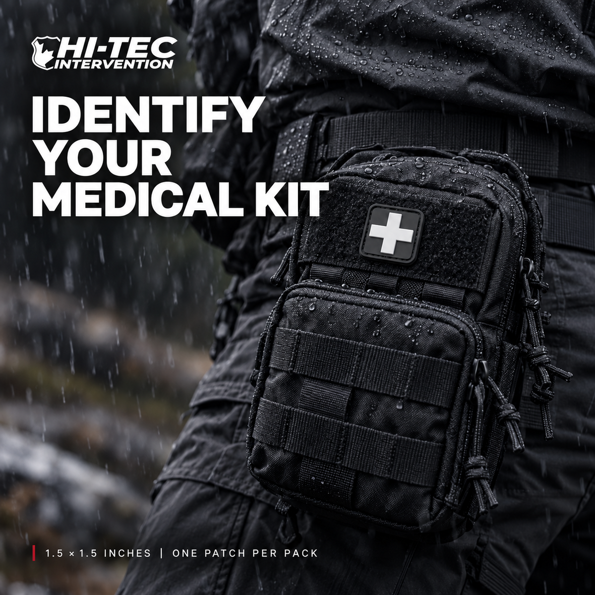 Medical Cross PVC Patch – 1.5" × 1.5" | HT025-5 ACCESSORIES Hi-Tec Intervention