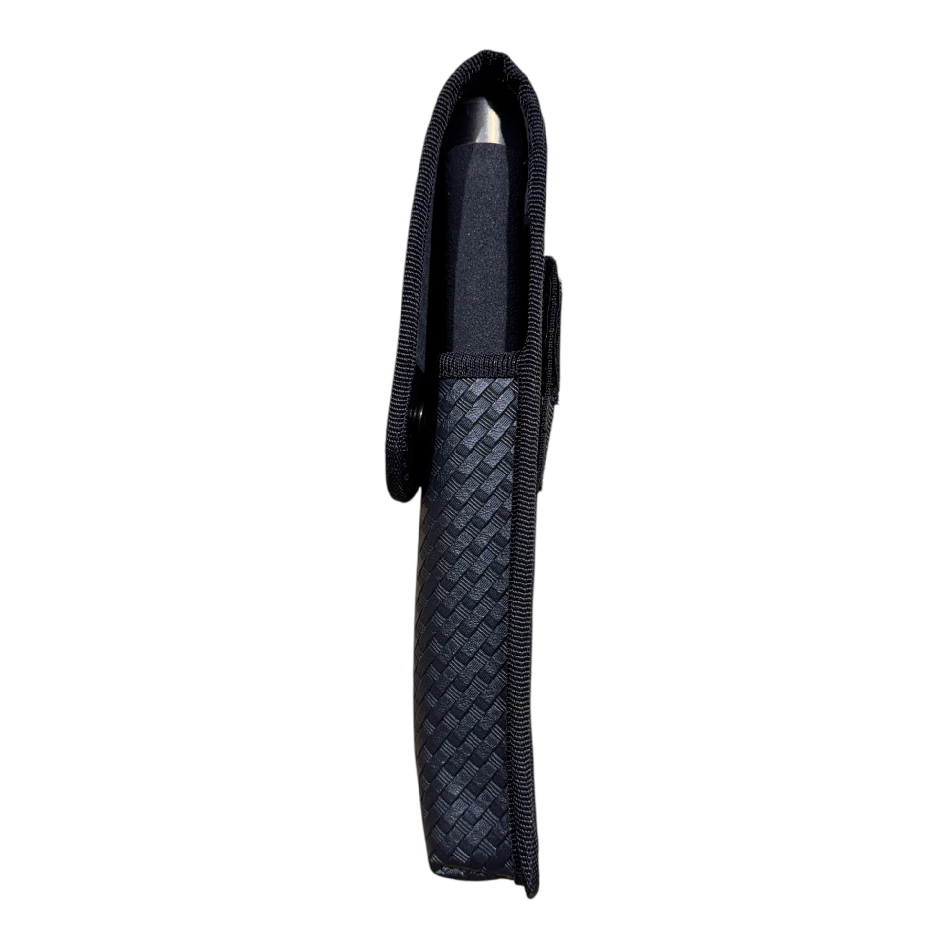 RETRACTABLE BATON POUCH , ASP 9 1/2 (26) WITH FLAP "BASKETWEAVE" Baton Carrier Hi-Tec Intervention