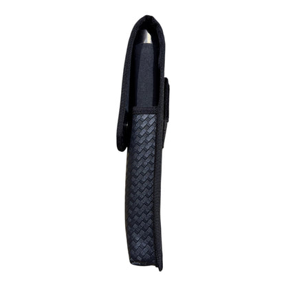 RETRACTABLE BATON POUCH , ASP 9 1/2 (26) WITH FLAP "BASKETWEAVE" Baton Carrier Hi-Tec Intervention