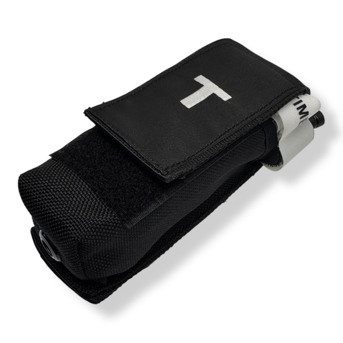 MOLLE LOC-STICK POUCH EMBROIDERED "T" WHITE FOR TOURNIQUET (TQ) BELT OR VEST Tourniquet Pouch Hi-Tec Intervention
