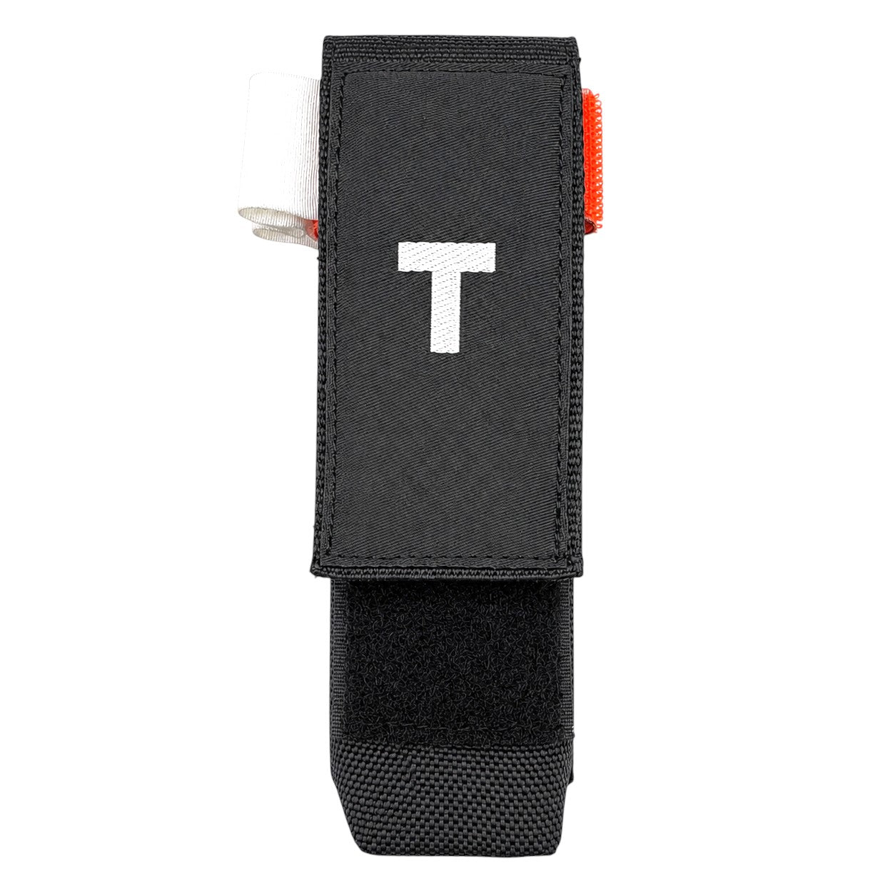 MOLLE LOC-STICK POUCH EMBROIDERED "T" WHITE FOR TOURNIQUET (TQ) BELT OR VEST Tourniquet Pouch Hi-Tec Intervention