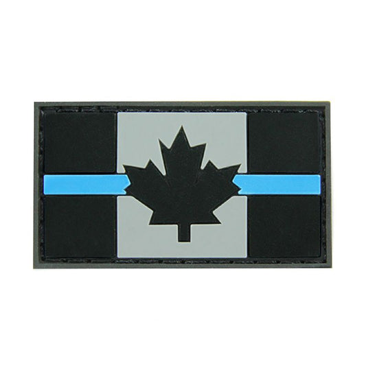 Canadian Flag (POLICE version) Black with Blue line and HOOK Velcro