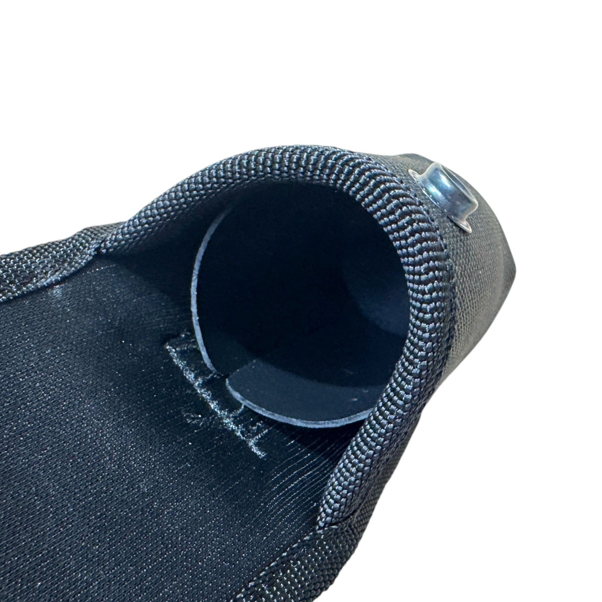 Rounded polymer OC spray guard installed inside nylon OC spray pouch