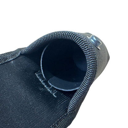 Rounded polymer OC spray guard installed inside nylon OC spray pouch