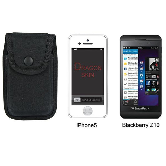 ÉTUI MOULÉ POUR I-PHONE 5/ Z10 BlackberryÊAVEC BOUCLE DE CEINTURE OUVERTE (AVEC COQUE EN CAOUTCHOUC)