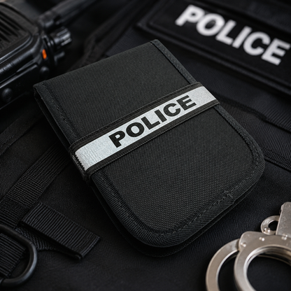 Notebook band shown on police duty gear